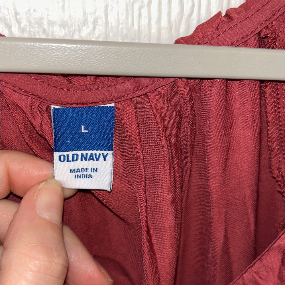 Old Navy Satin Ruffle Mini Dress Red - Picture 5 of 6